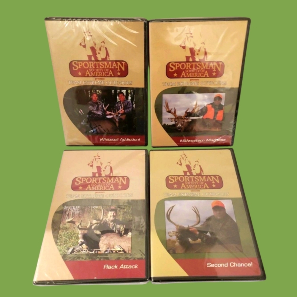 (Lot of 4) SPORTSMAN SOCIETY OF‎ AMERICA Team Extreme Outdoors Hunting DVDs
